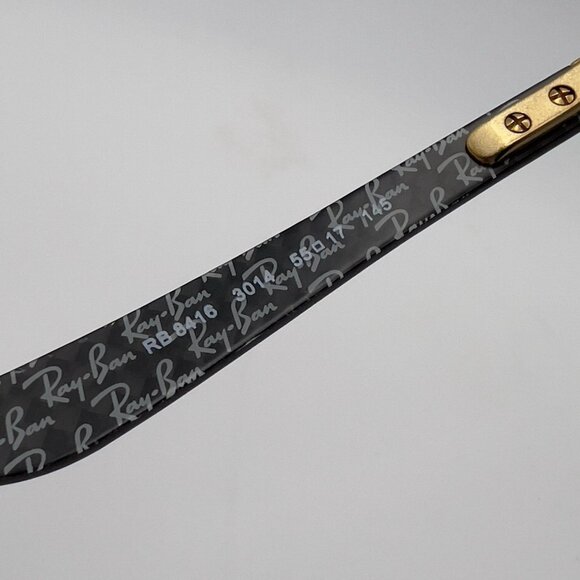 Ray Ban RB 8416 3014 Eyeglass Frames Carbon Black Gold Square 55-17-145 $224 - Picture 6 of 12